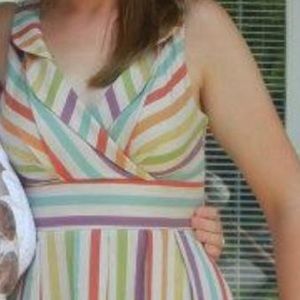 Eva Franko Pastel Stripe A-Line